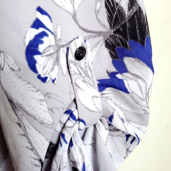 ALFANI BLOUSE SIZE 18 NEW WITH TAG FLORAL DESIGN ADJUSTED SLEEVES V-NECK - Picture 7 of 7